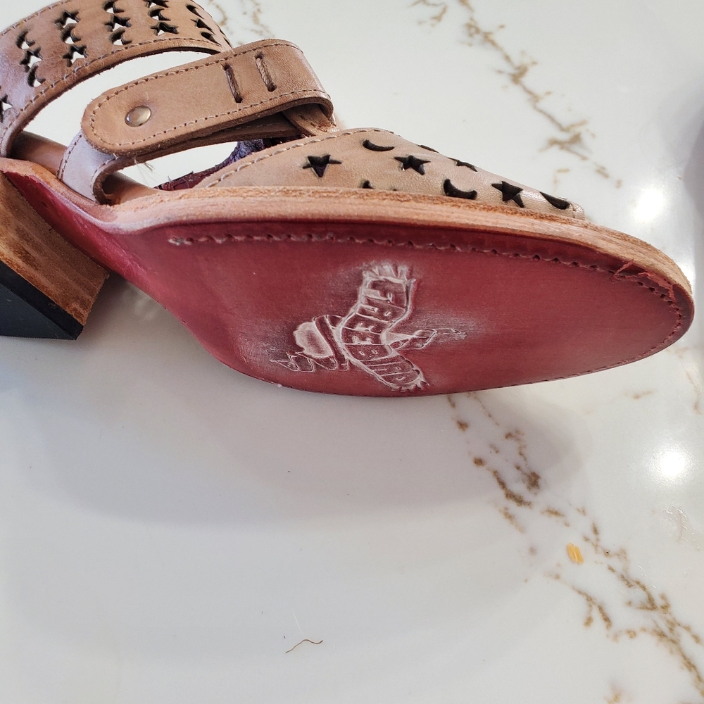 NEW - FREEBIRD by Steven Moonstar BLUSH -Women's Tan Leather Sandals, With A Box - Picture 6 of 11
